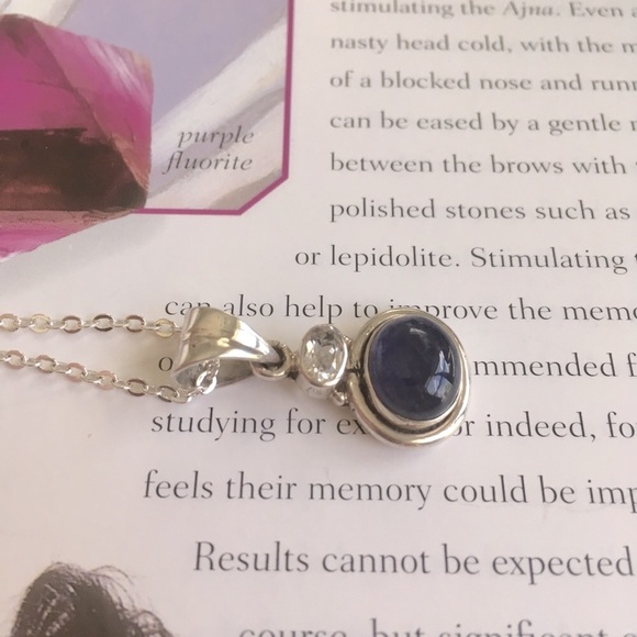 Iolite and Herkimer diamond Pendant ✨ - Picture 2 of 6